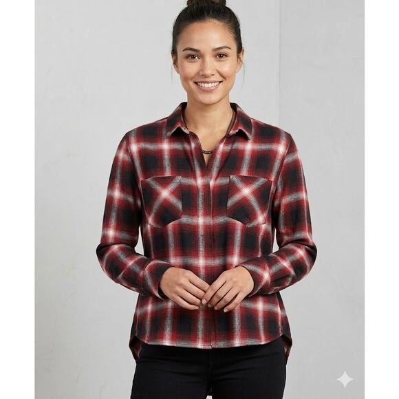 cloth & stone Tops - Cloth & Stone Anthropologie Split Back Plaid Long Sleeve Button Down Shirt Sz M